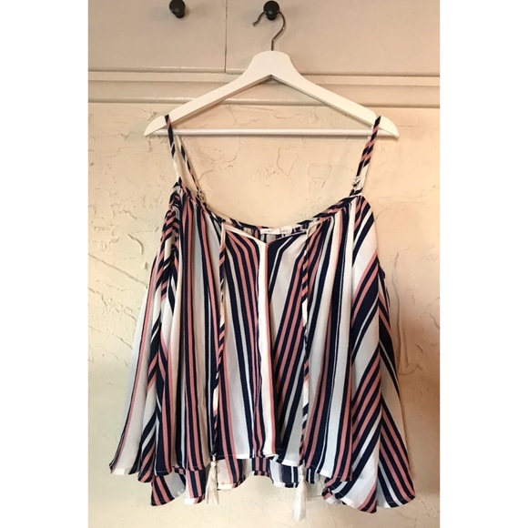 Boho Flowy Striped Top, Size Small - Picture 4 of 11